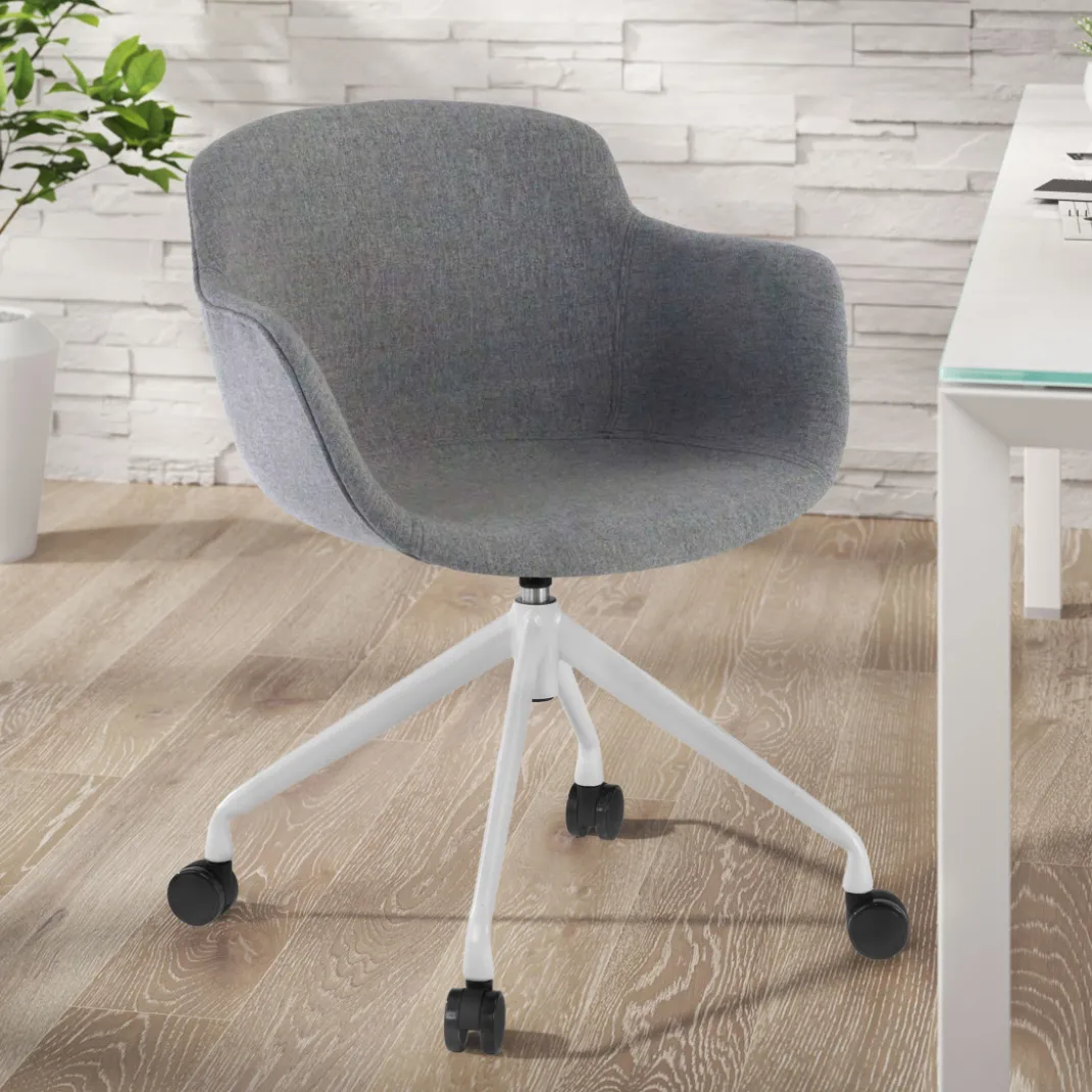 Silla Confidente Ivonne, Giratoria con ruedas, Tapizada