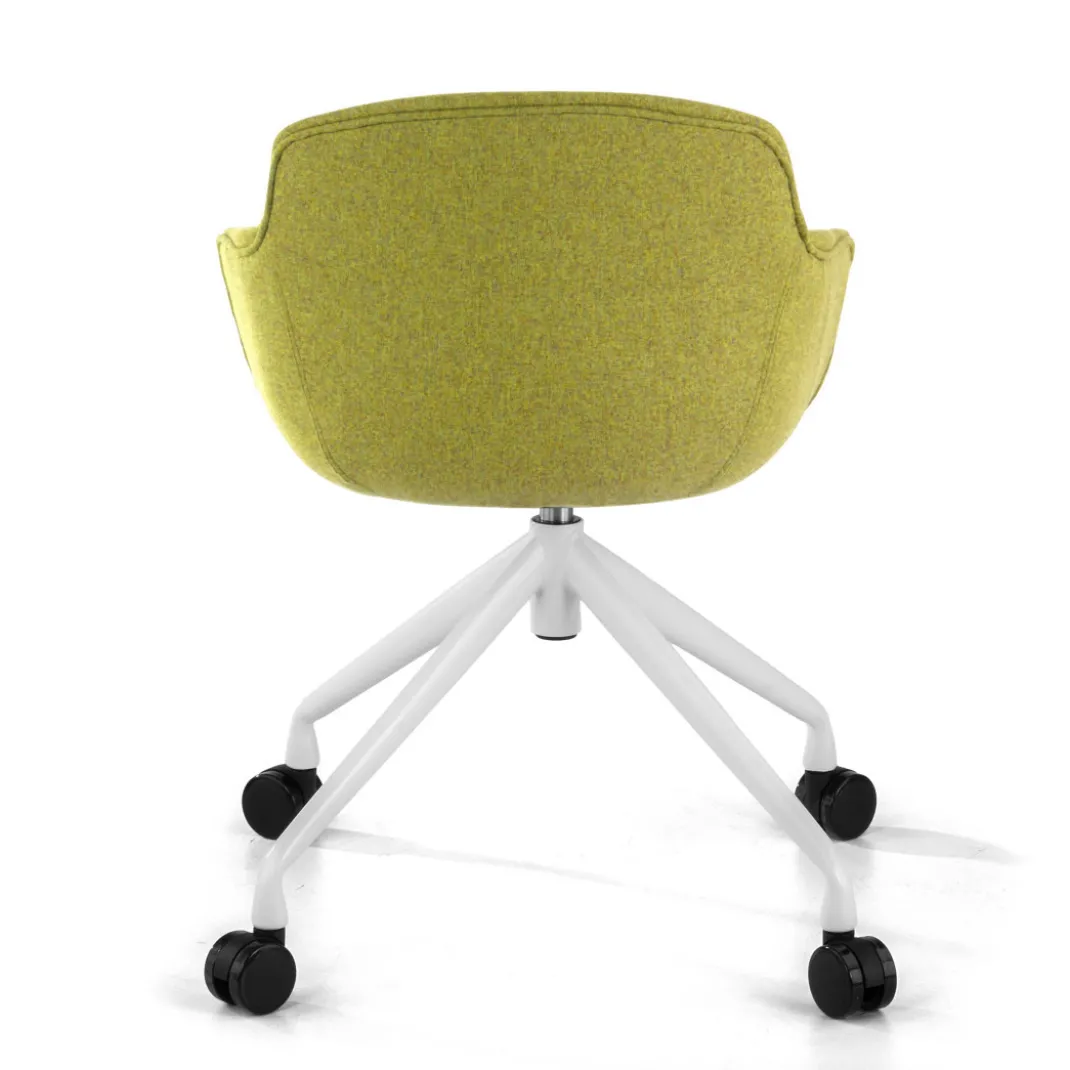 Silla Confidente Ivonne, Giratoria con ruedas, Tapizada