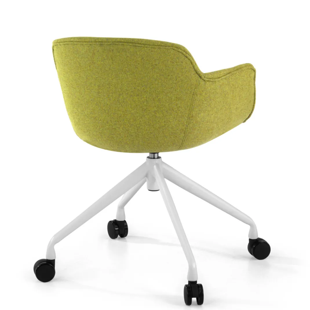 Silla Confidente Ivonne, Giratoria con ruedas, Tapizada