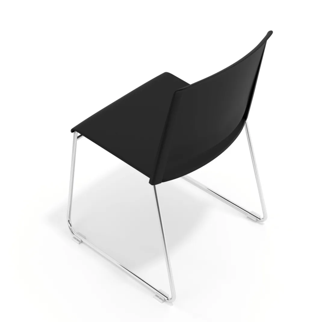 Silla confidente Lotus, estructura patin