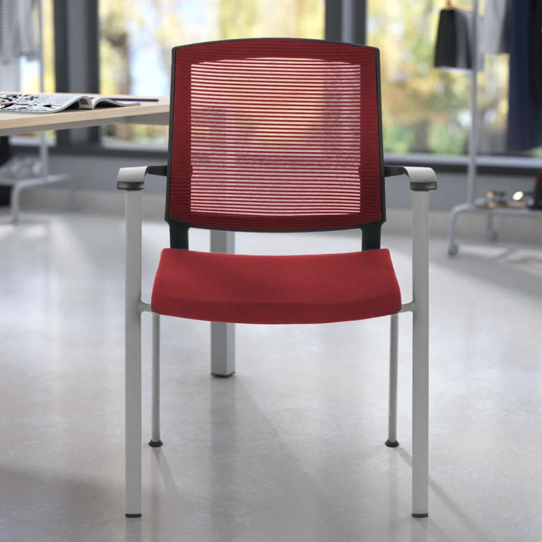 Silla Confidente Maya estructura patin red