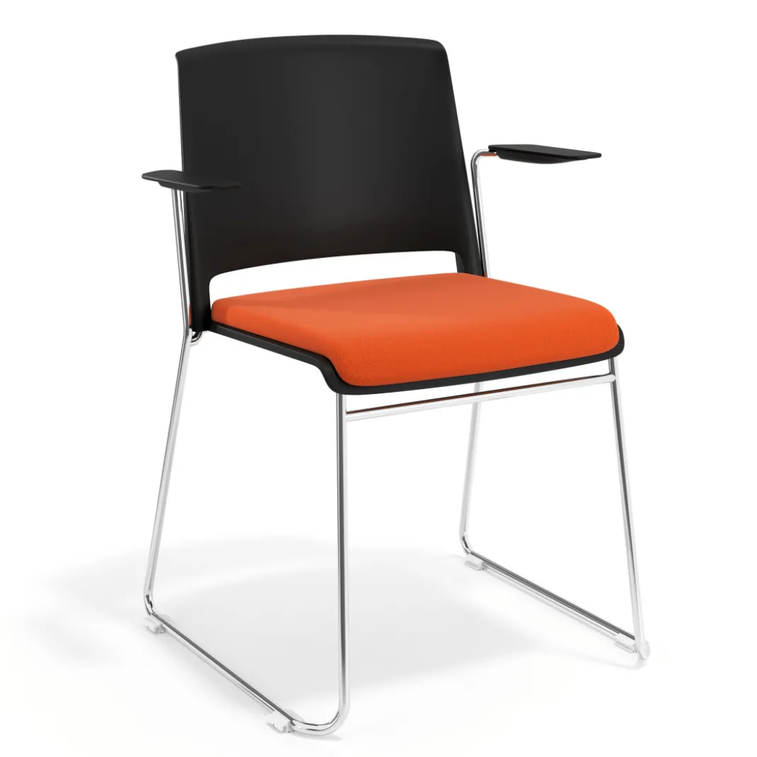 Silla Confidente tapizada con brazos Lotus