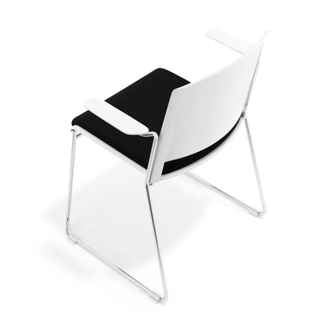 Silla Confidente tapizada con brazos Lotus