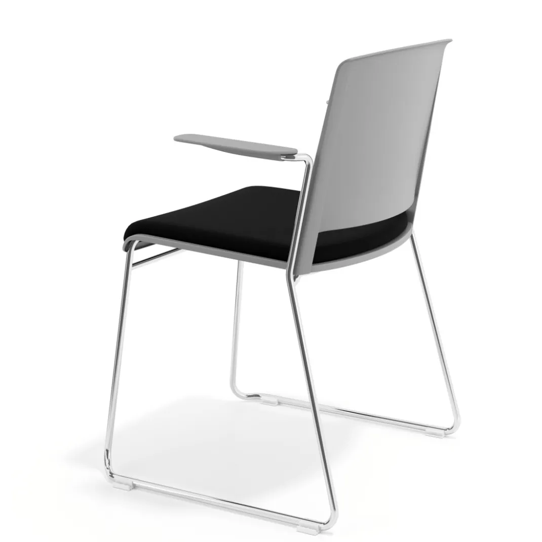 Silla Confidente tapizada con brazos Lotus