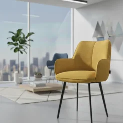 Silla confidente tapizada Gala, estructura 4 patas