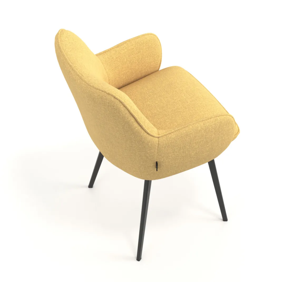 Silla confidente tapizada Gala, estructura 4 patas