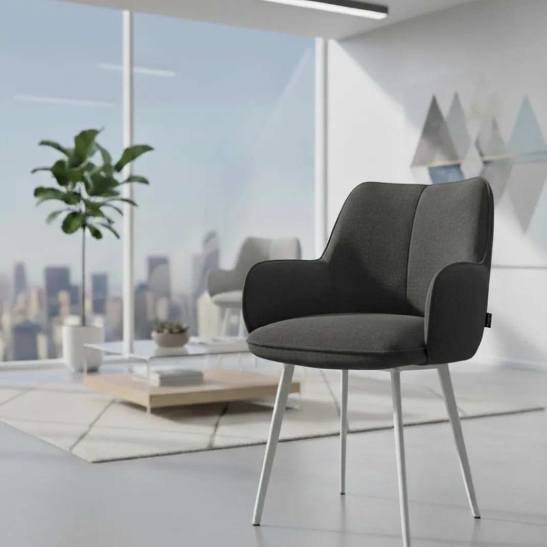 Silla confidente tapizada Gala, estructura 4 patas