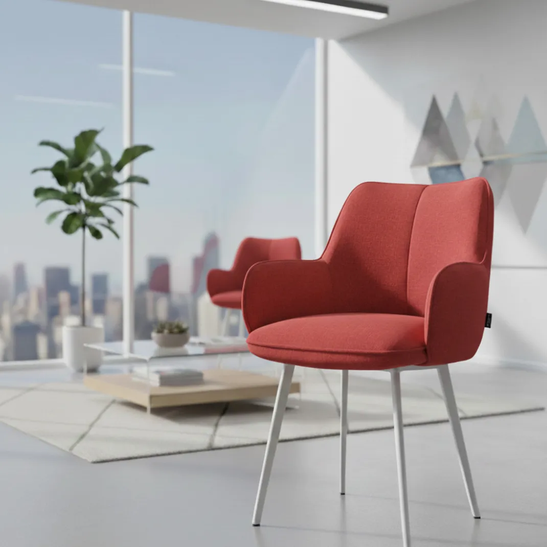 Silla confidente tapizada Gala, estructura 4 patas