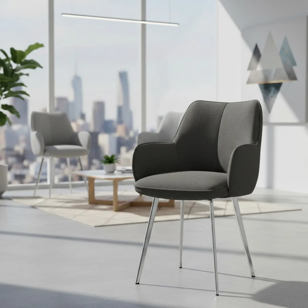 Silla confidente tapizada Gala, estructura 4 patas