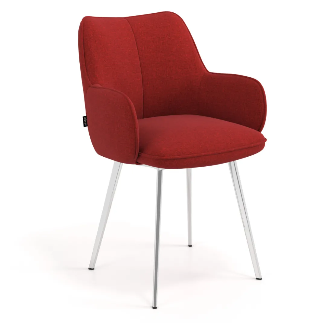 Silla confidente tapizada Gala, estructura 4 patas