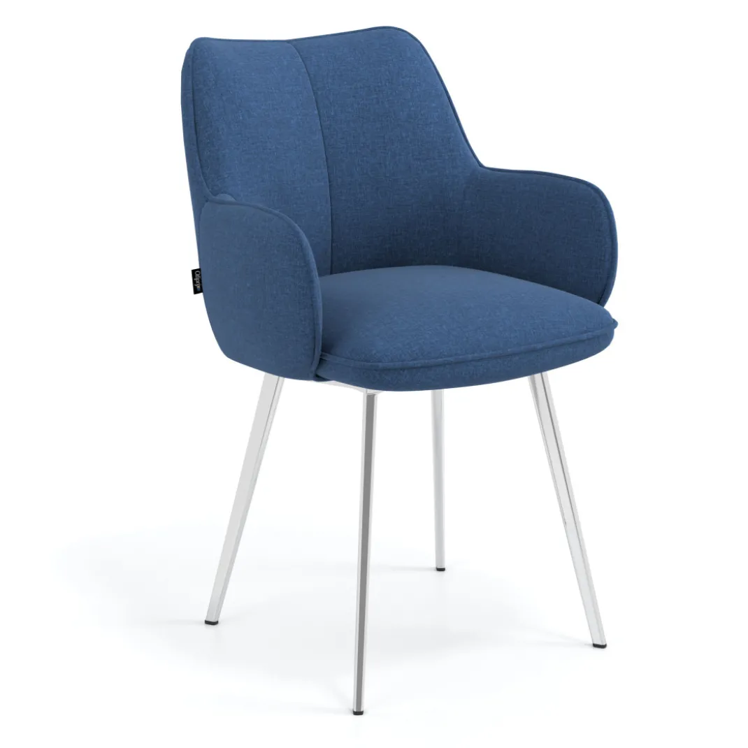 Silla confidente tapizada Gala, estructura 4 patas