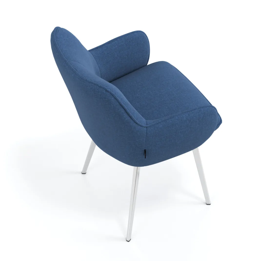 Silla confidente tapizada Gala, estructura 4 patas