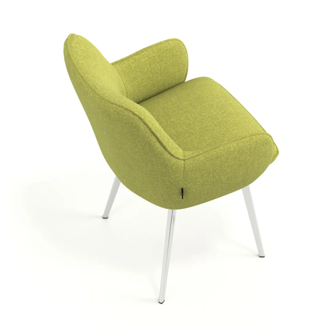 Silla confidente tapizada Gala, estructura 4 patas