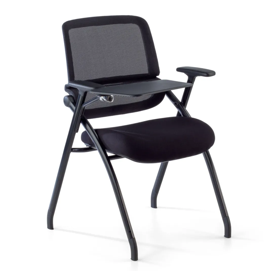 Silla con pala de escritural Flexia, respaldo de red, plegable