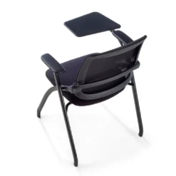 Silla con pala de escritural Flexia, respaldo de red, plegable