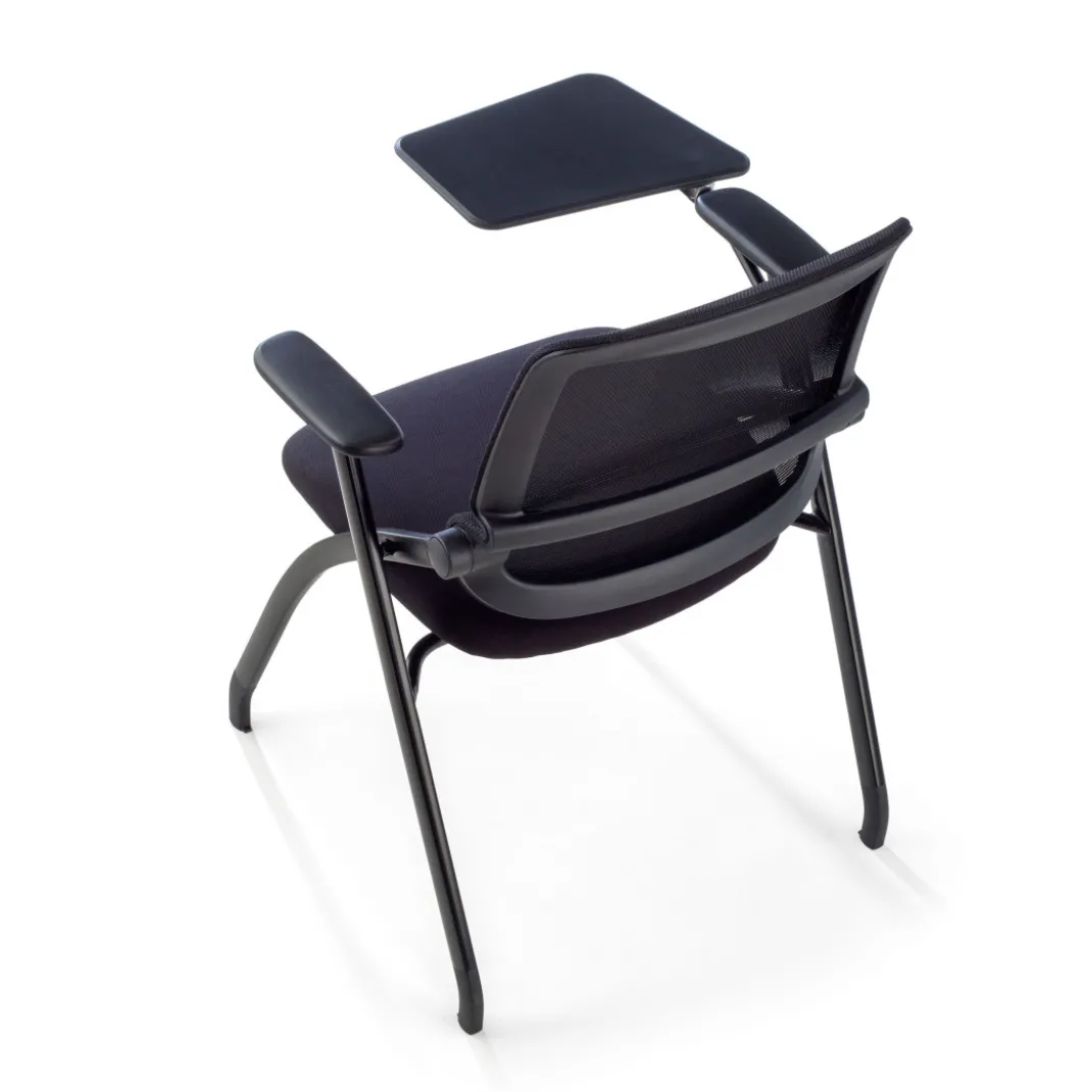 Silla con pala de escritural Flexia, respaldo de red, plegable