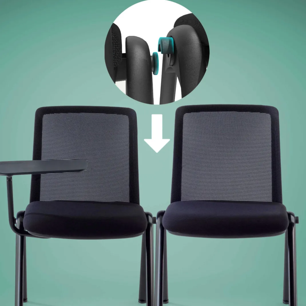 Silla de conferencias Versa con pala, respaldo de red, apilable