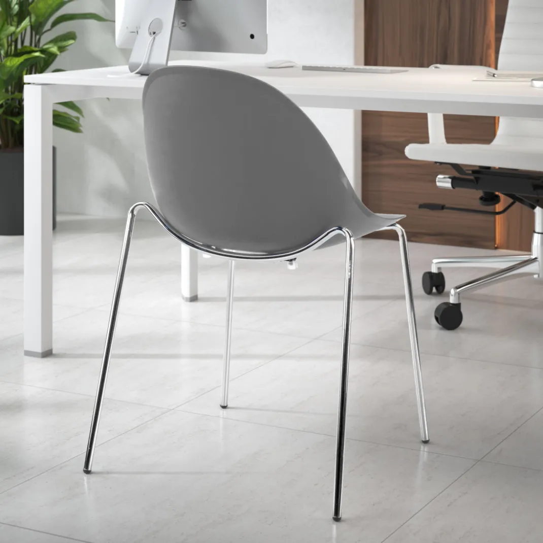 Silla de confidente Flow, 4 patas, estructura acero, apilable