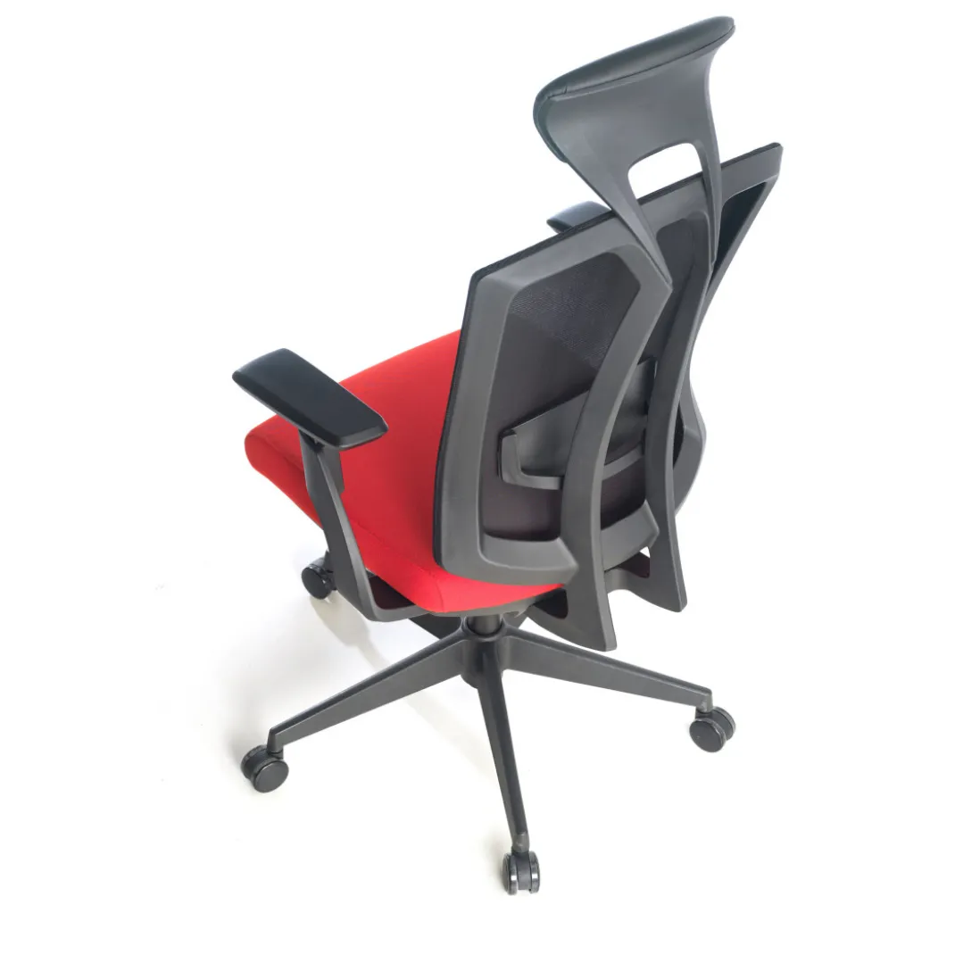Silla de oficina Baron, reposacabezas, brazos 3D, red