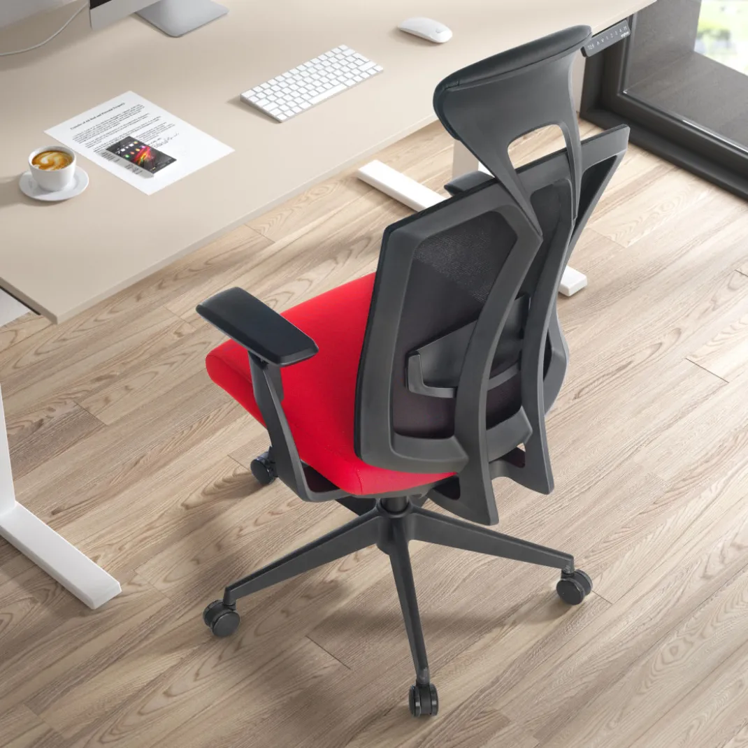 Silla de oficina Baron, reposacabezas, brazos 3D, red
