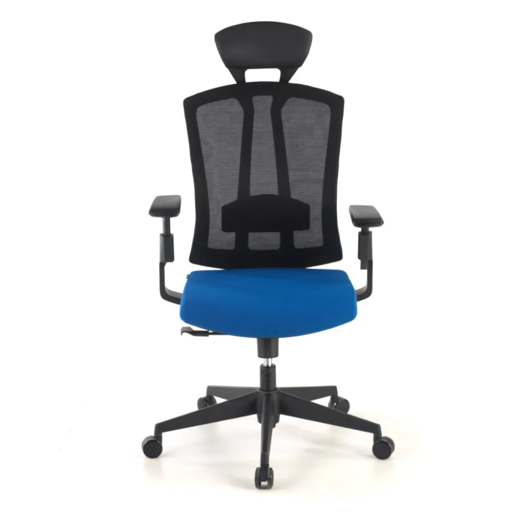 Silla de oficina Baron, reposacabezas, brazos 3D, red