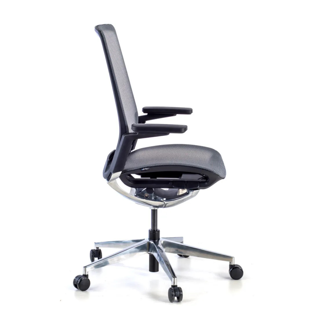 Silla de oficina ergonómica aluminio Duna red negra