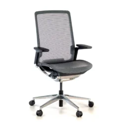 Silla de oficina ergonómica aluminio Duna red negra