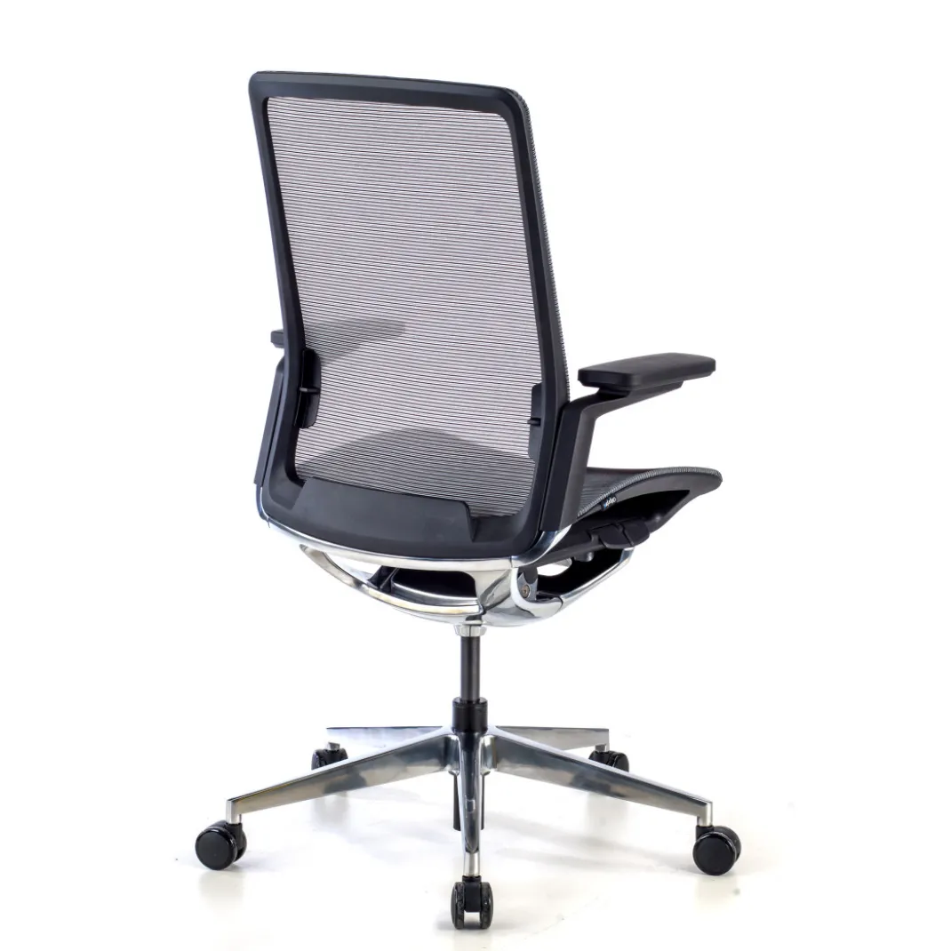 Silla de oficina ergonómica aluminio Duna red negra