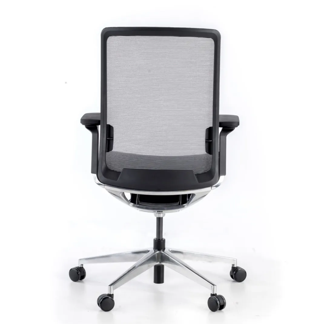 Silla de oficina ergonómica aluminio Duna red negra
