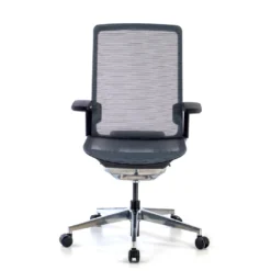 Silla de oficina ergonómica aluminio Duna red negra