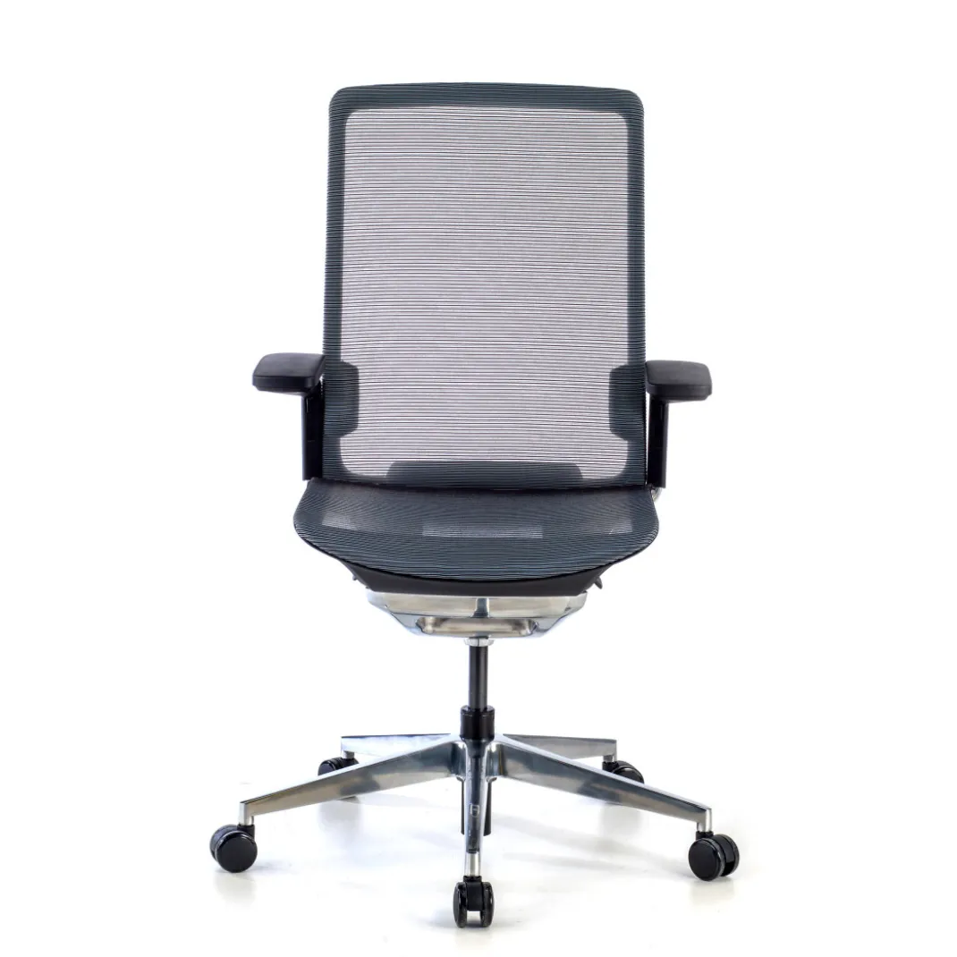 Silla de oficina ergonómica aluminio Duna red negra