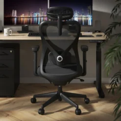 Silla de Oficina Ergonómica Prime black, brazos regulables