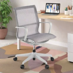 Silla de oficina giratoria Ice white red
