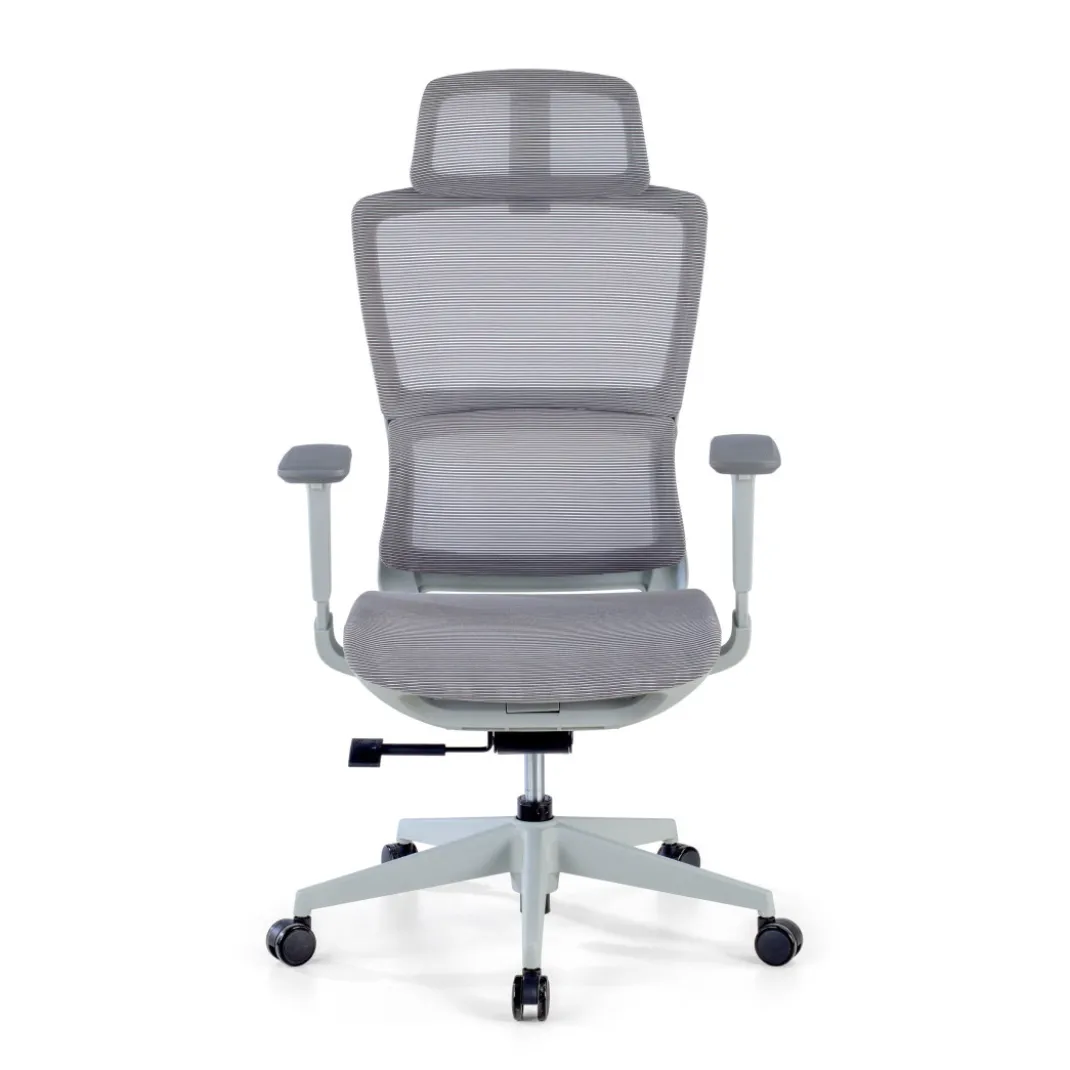 Silla de oficina Gravity White, reposacabezas, brazos 3D, red
