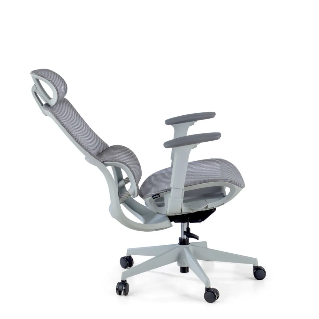 Silla de oficina Gravity White, reposacabezas, brazos 3D, red