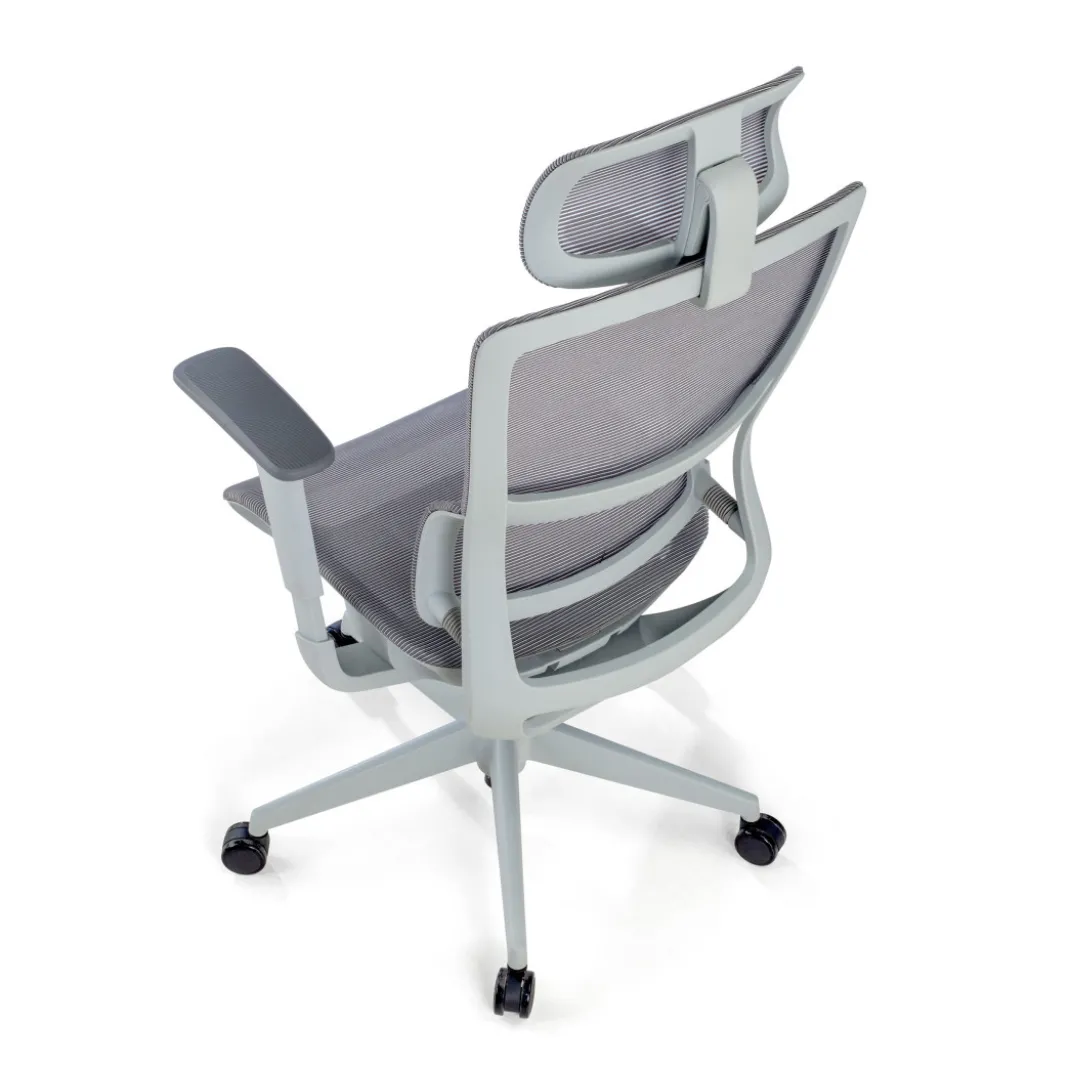 Silla de oficina Gravity White, reposacabezas, brazos 3D, red
