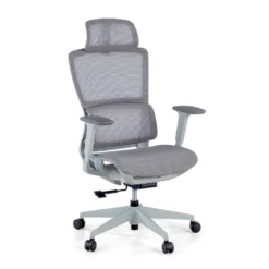Silla de oficina Gravity White, reposacabezas, brazos 3D, red