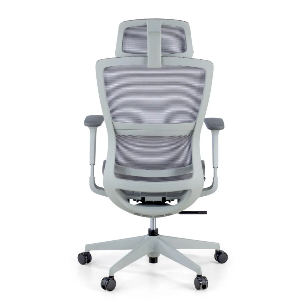 Silla de oficina Gravity White, reposacabezas, brazos 3D, red
