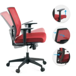 Silla de oficina Kendo, brazos ajustables, red