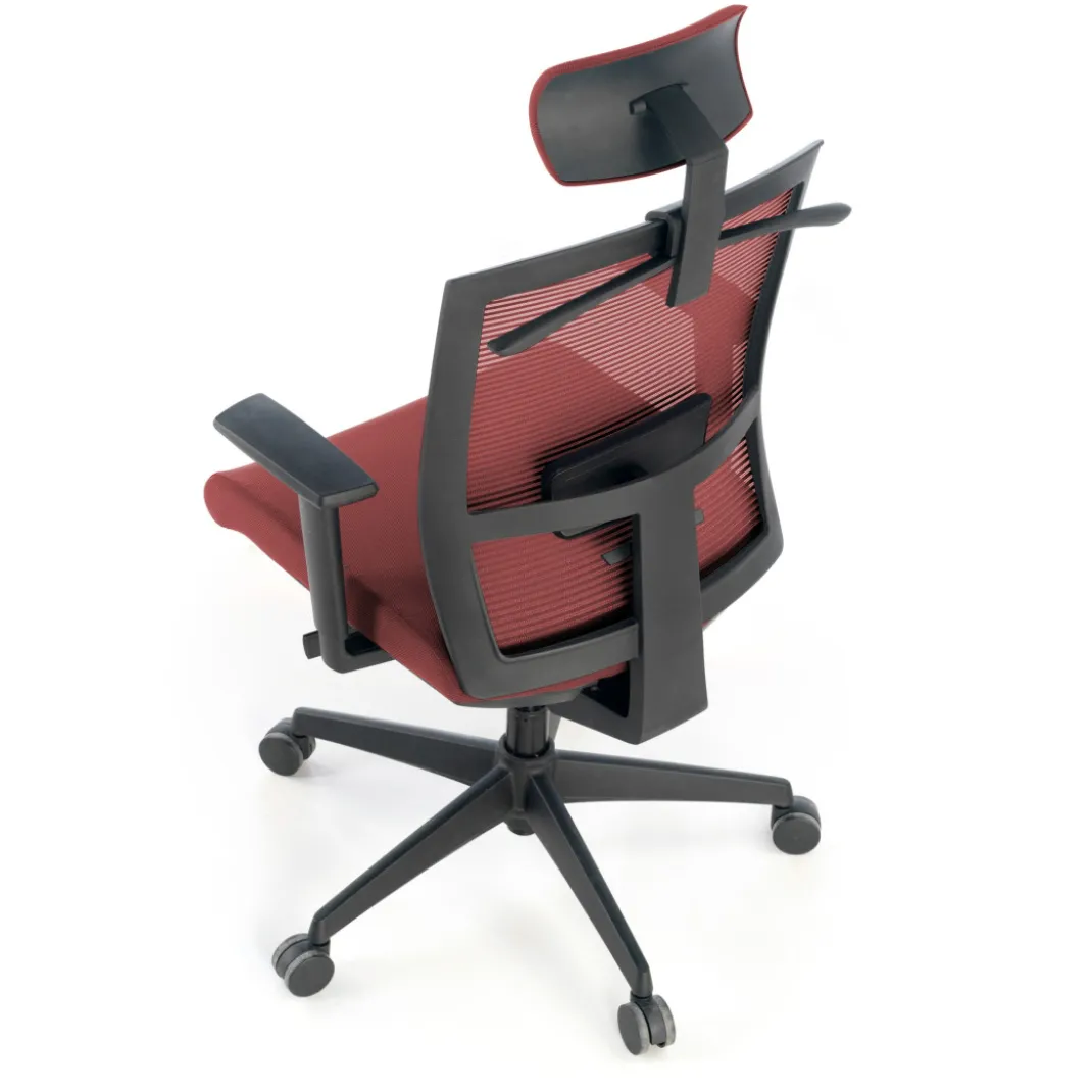 Silla de oficina Kendo, brazos ajustables, reposacabezas, red