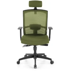 Silla de oficina Kendo, brazos ajustables, reposacabezas, red