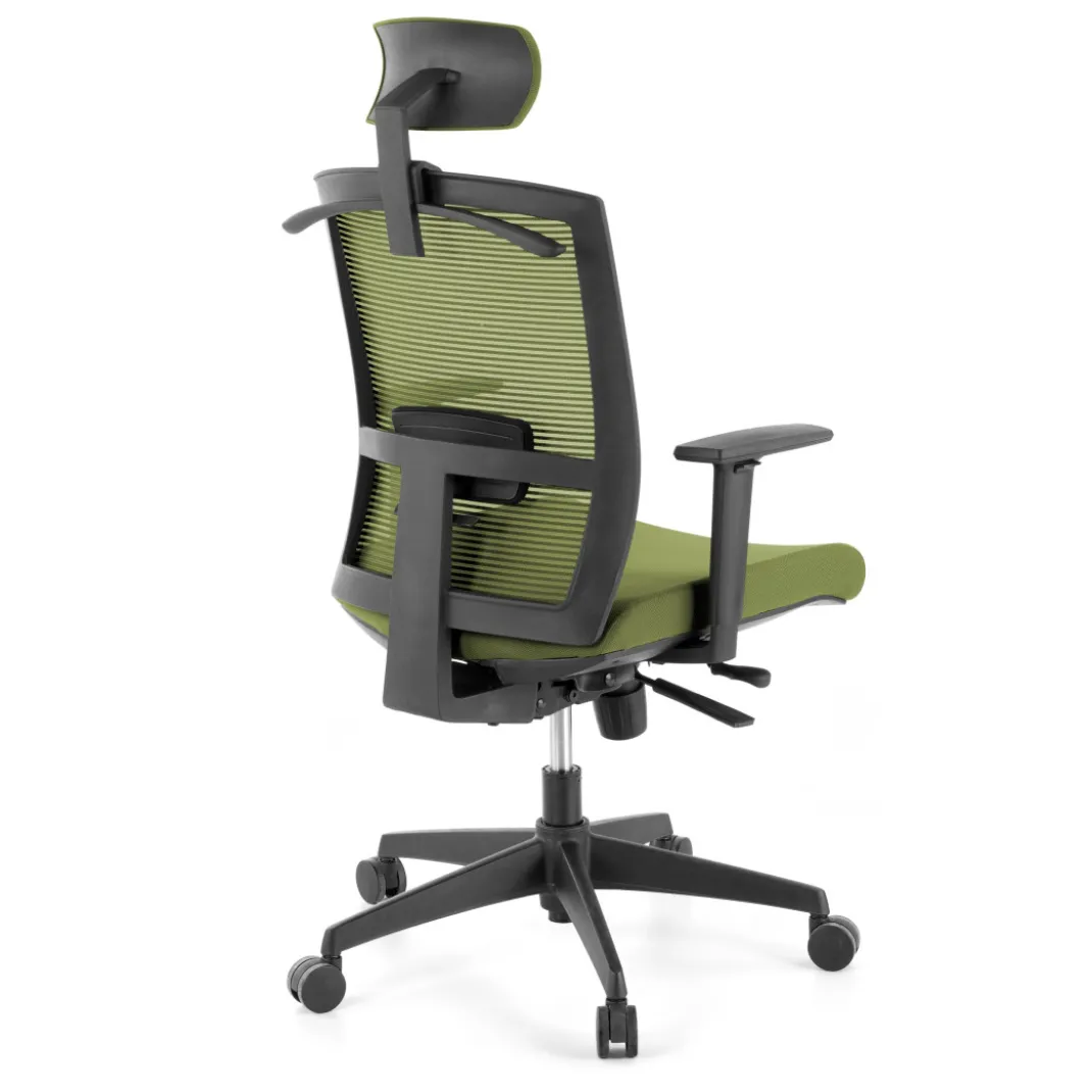 Silla de oficina Kendo, brazos ajustables, reposacabezas, red