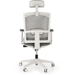 Silla de oficina Kendo white, brazos ajustables, reposacabezas, red
