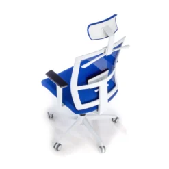 Silla de oficina Kendo white, brazos ajustables, reposacabezas, red