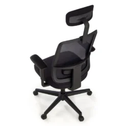 Silla de oficina profesional Sugar black con reposacabezas