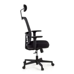 Silla de oficina profesional Sugar black con reposacabezas