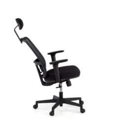 Silla de oficina profesional Sugar black con reposacabezas