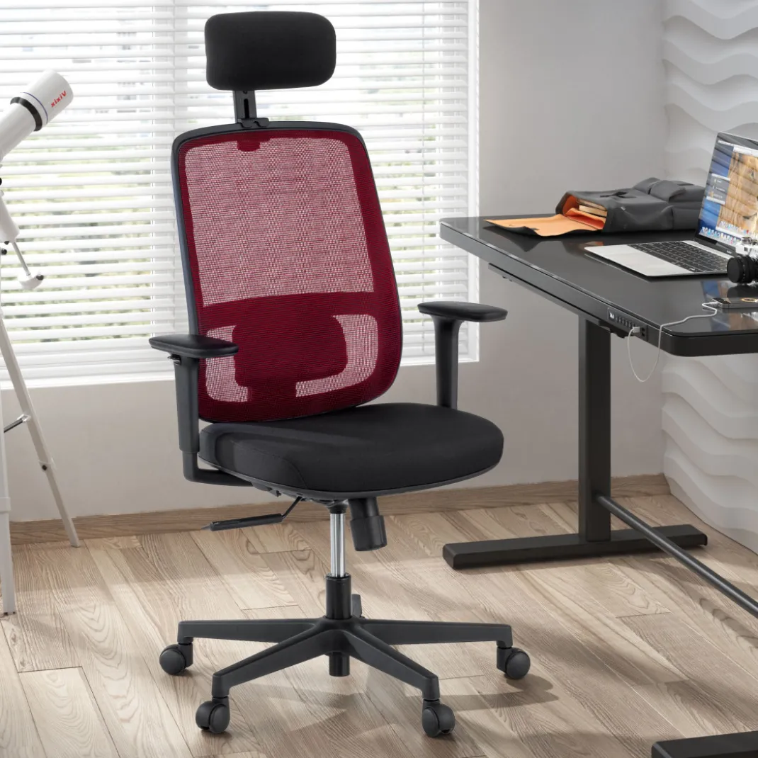 Silla de oficina profesional Sugar black con reposacabezas