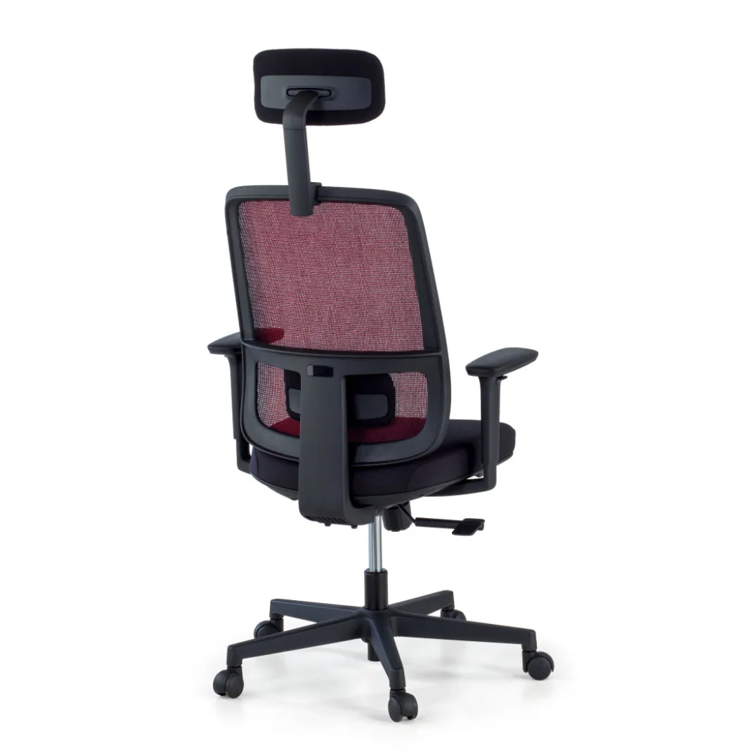 Silla de oficina profesional Sugar black con reposacabezas