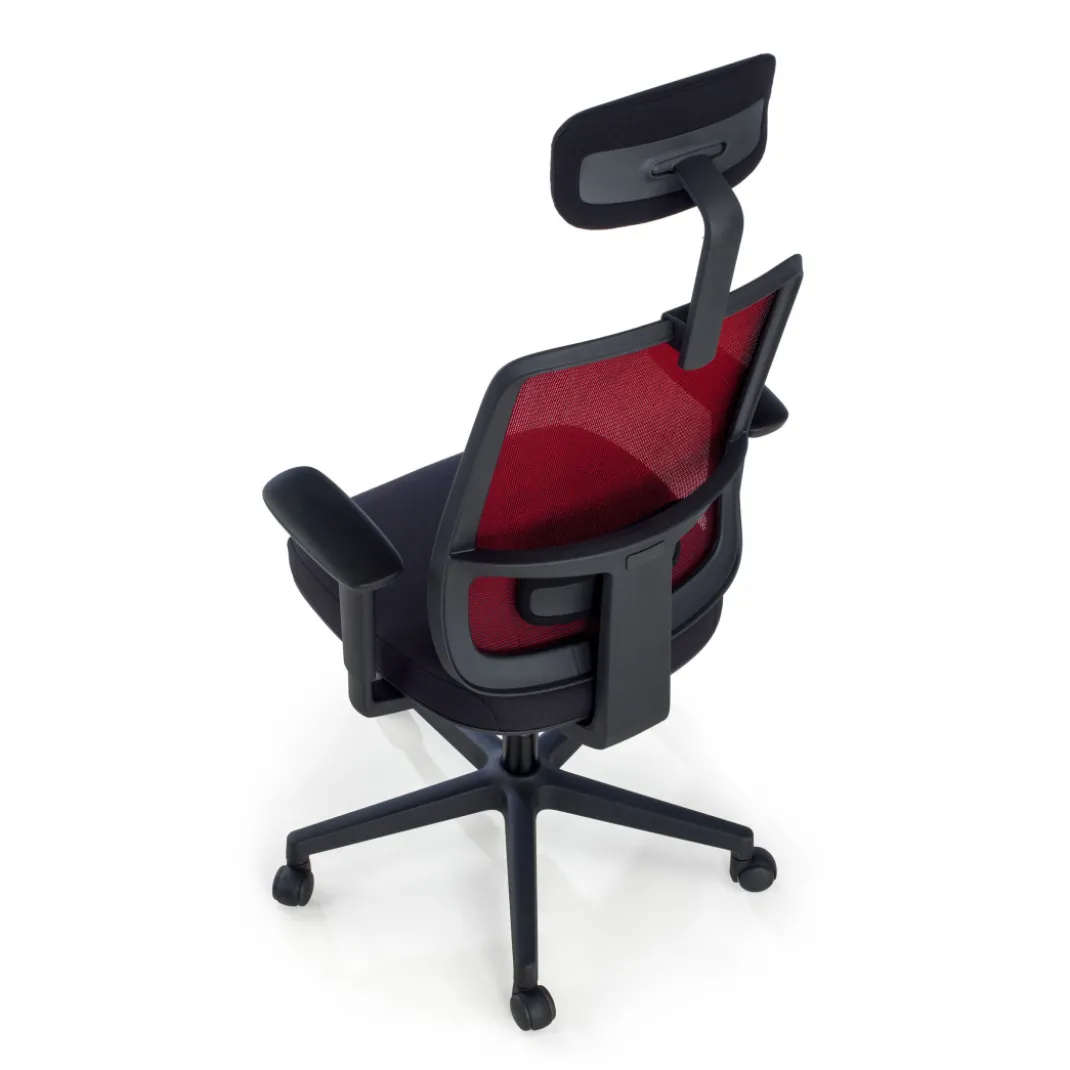 Silla de oficina profesional Sugar black con reposacabezas